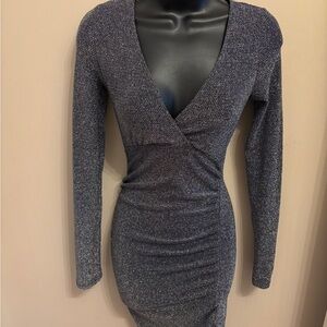 Elegant Gray Long Sleeve Dress